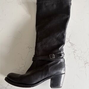 Frye Black Leather Tall Boots